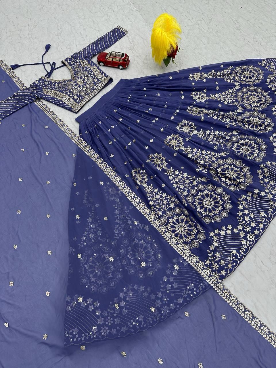 Pf 012 Heavy Faux Georgette Lehenga Choli Wholesale Online